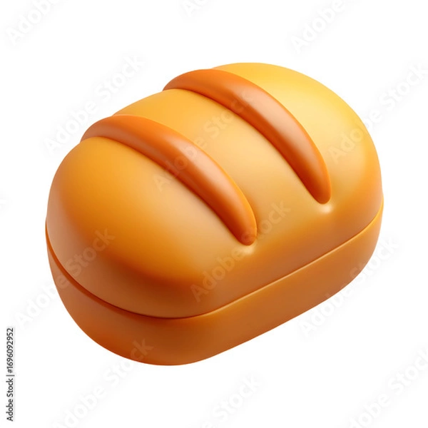 Fototapeta 3D Rendered Loaf of Bread: Perfect for Baking Websites, Menus, and Food Blogs