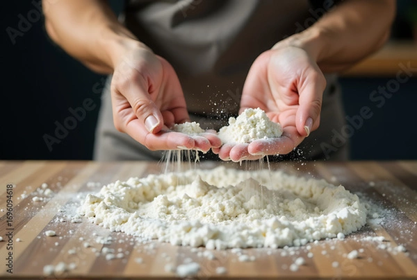 Obraz woman preparing dough