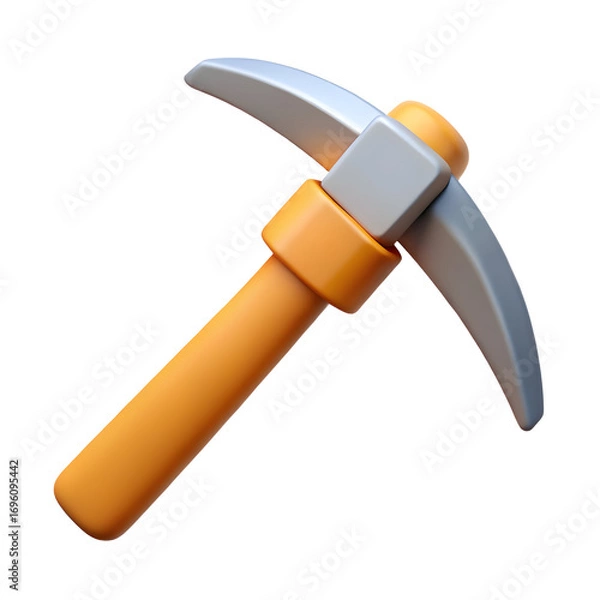 Fototapeta Pickaxe: Mining Tool on White Background