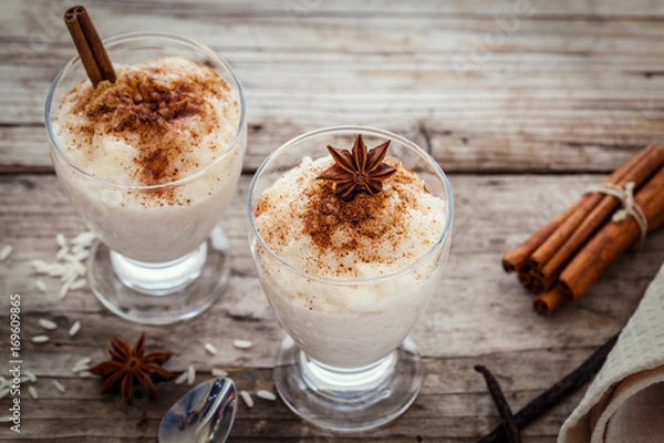 Obraz Homemade Rice Pudding With Cinamon And Vanilla