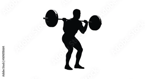 Obraz a silhouette figure lifting weights in gym setting