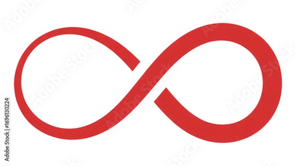 Fototapeta Dynamic red infinity symbol represents limitless possibilities