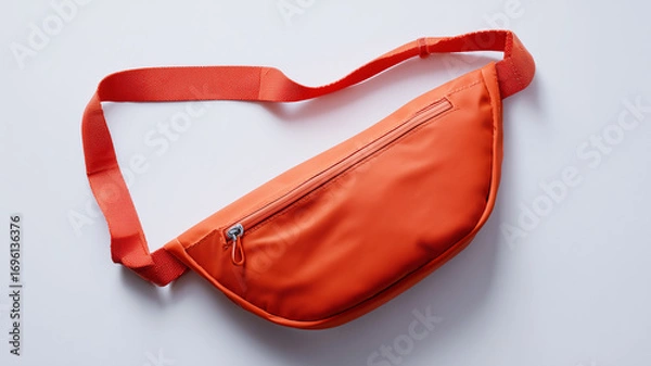 Fototapeta Orange fanny pack with transparent background