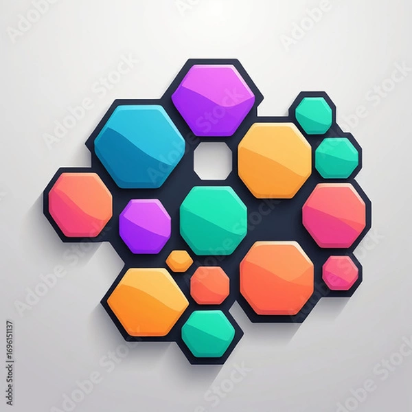 Fototapeta abstract background with hexagons