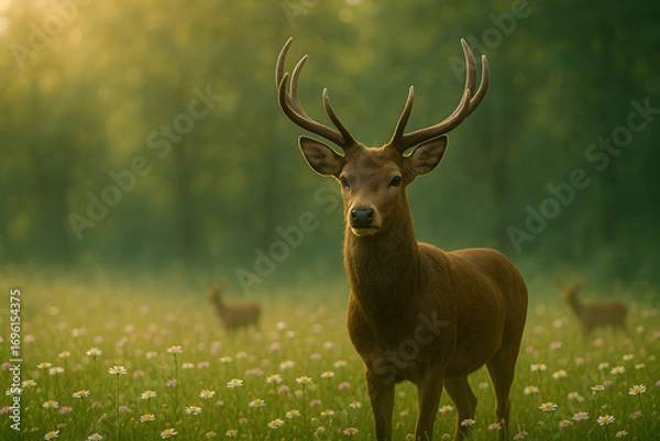 Obraz majestic deer on summer forest