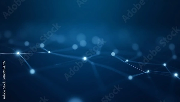 Fototapeta Abstract network connection background digital technology concept with connecting dots and lines design