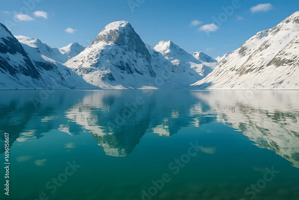 Obraz snow coverd alpine lake