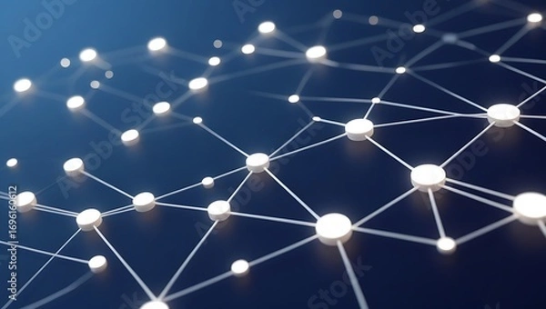 Fototapeta Abstract network connection technology background for science and data visualization use case