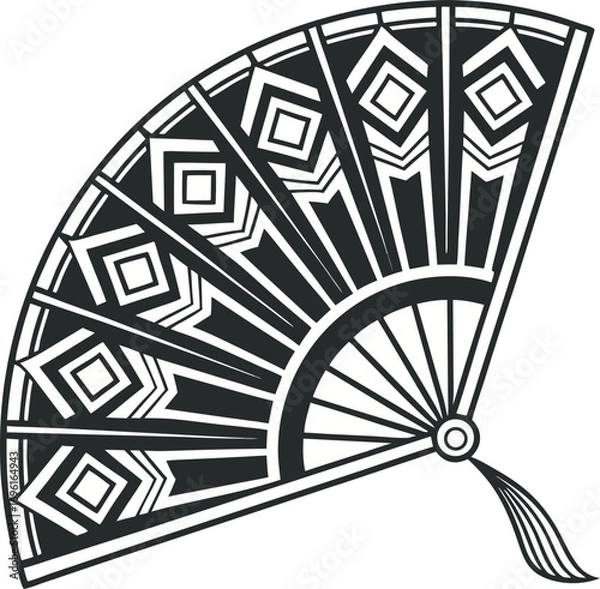 Fototapeta Geometric Hand Fan Vector Illustration