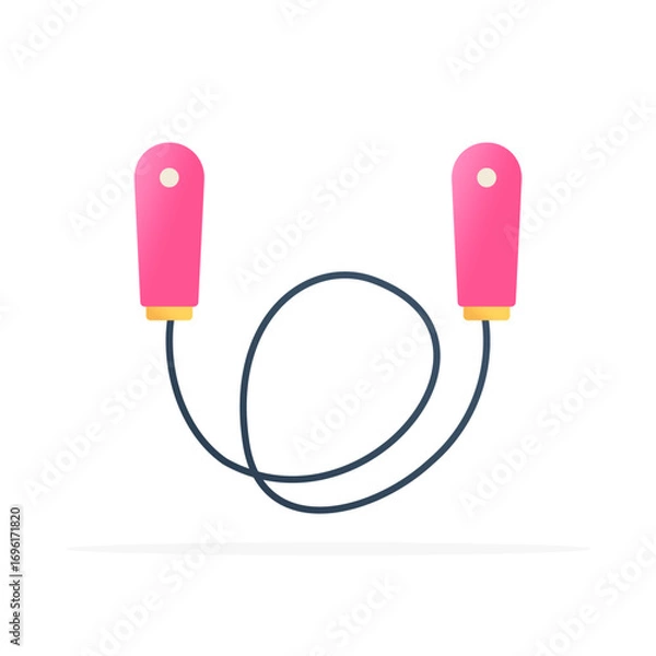 Fototapeta Jump rope icon, flat colored vector. Modern and minimalist design.