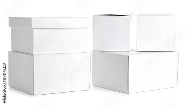 Obraz Several plain white cardboard boxes arranged