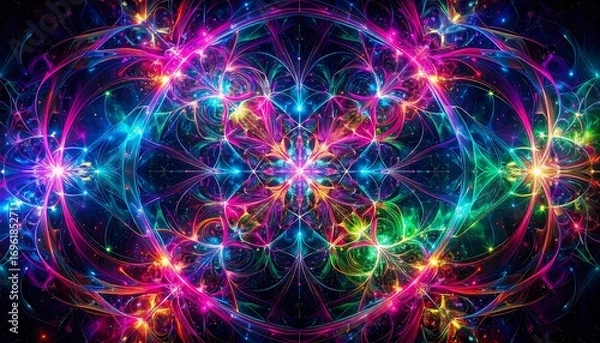 Obraz Abstract, symmetrical, colorful pattern