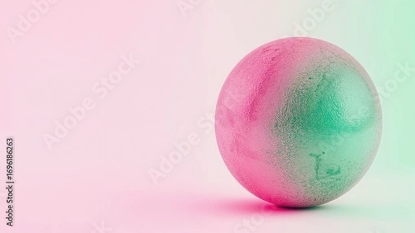 Fototapeta A vibrant pink and green globe set against a dreamy backdrop