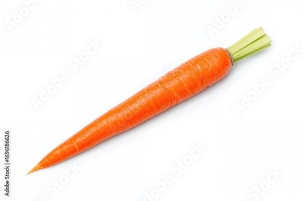 Fototapeta An image showing carrots on a plain white backdrop.