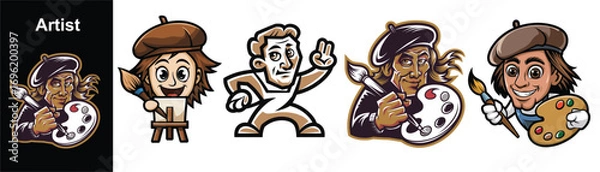 Obraz Mascot Professor Logotype Superhero Emblem Vector 