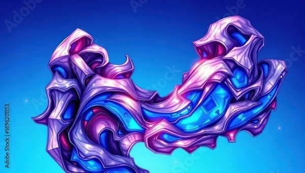 Fototapeta Abstract Digital Art with Vivid Vibrant Colors