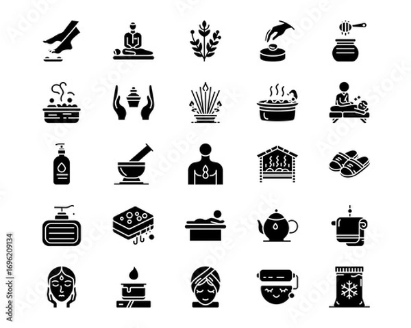 Obraz Spa Line Vector Icons