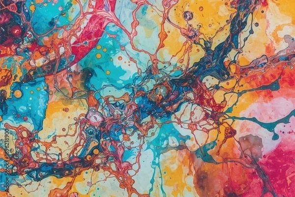 Obraz Contemporary abstract art with alcohol ink and rich oil textures