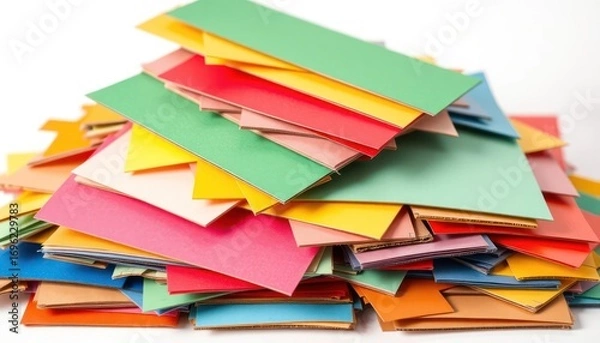 Fototapeta Colorful Piles of Folders and Envelopes for Organization
