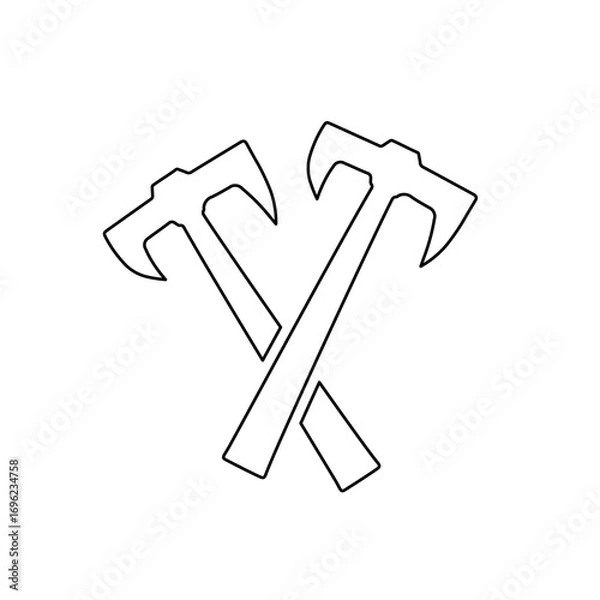 Fototapeta A large black outline crossed axes symbol on the center. Illustration on transparent background