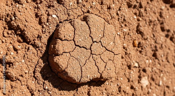 Fototapeta Wabi-Sabi Aged Clay Wall with Natural Cracks for an Earthy, Authentic Background