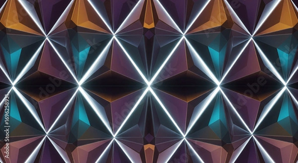 Fototapeta Iridescent Geometric Wall with Shifting Colors for a High-Tech, Futuristic Backdrop