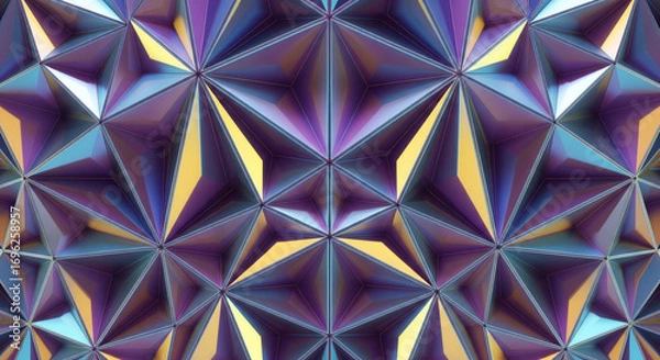 Fototapeta Iridescent Geometric Wall with Shifting Colors for a High-Tech, Futuristic Backdrop