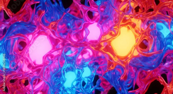 Fototapeta Abstract Fluid Hypercolor Waves for a Vibrant and Dynamic Digital Background