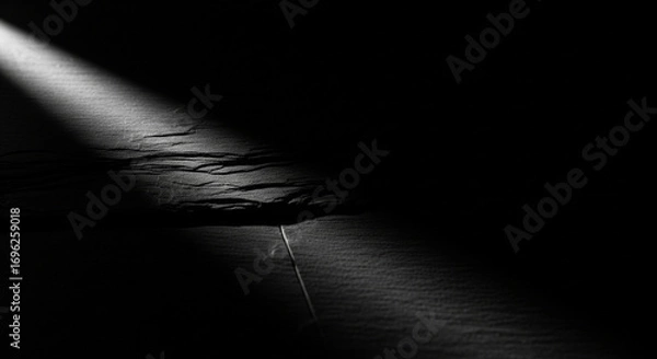 Fototapeta Low-Key Slate Texture with a Single Grazing Light for a Minimalist and Intense Backdrop