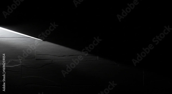 Fototapeta Low-Key Slate Texture with a Single Grazing Light for a Minimalist and Intense Backdrop