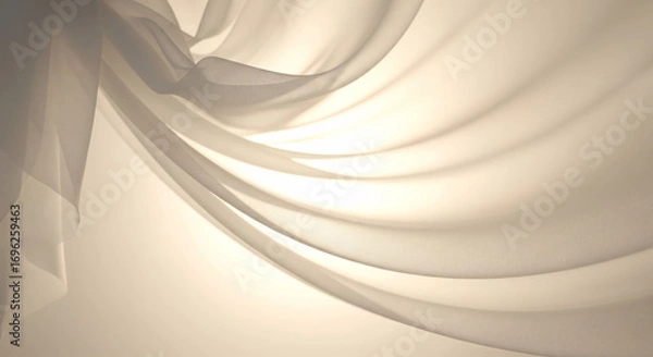 Fototapeta  Backlit Gossamer Fabric Folds Creating a Soft and Gentle Textured Background
