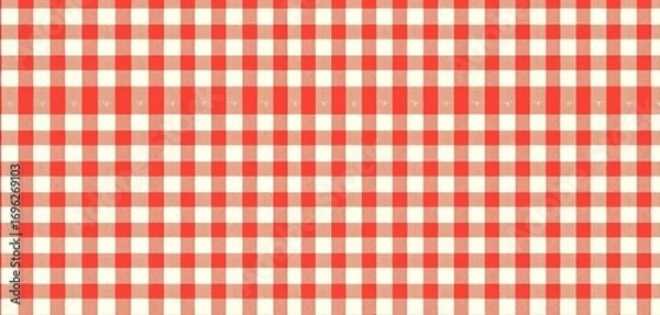 Fototapeta Classic red and white gingham tablecloth seamless vector pattern , pattern, illustration
