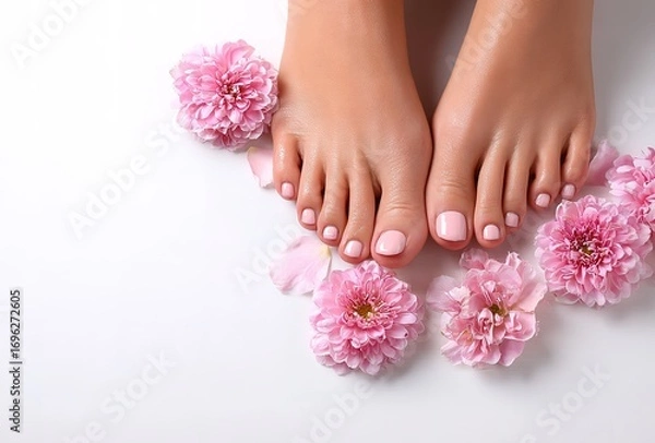 Obraz A beautiful woman's perfectly manicured and pedicured feet