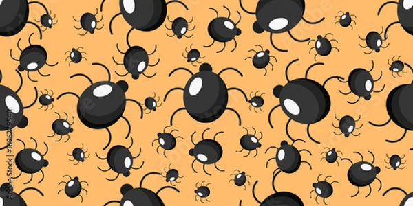 Fototapeta Halloween Wrapping Paper. Vector illustration of Spider seamless pattern. Perfect Halloween background Wrap Paper wallpaper textile print. EPS 10