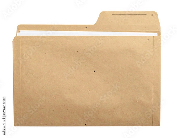 Obraz Brown kraft folder on neutral background flatlay