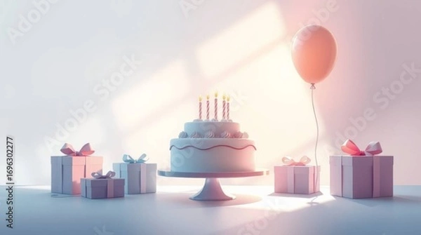 Obraz birthday cake with candles