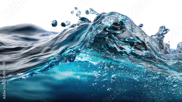 Fototapeta Water's Dance: An abstract yet captivating image captures the essence of water in motion, as the waves crash and the ripples create a mesmerizing dance of fluidity.