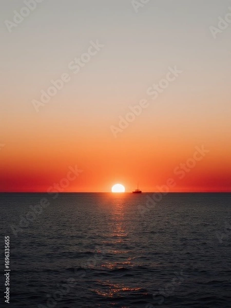 Fototapeta Sunset reflection over the ocean coastal location nature photography tranquil environment aesthetic viewpoint