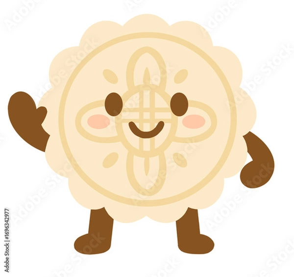 Obraz Cute Mooncake Character Illustration