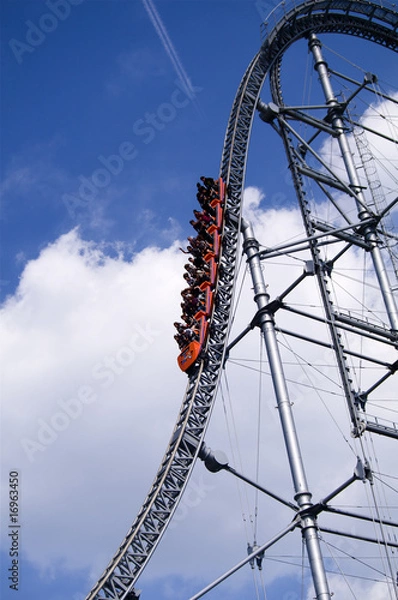 Obraz ジェットコースターと青空