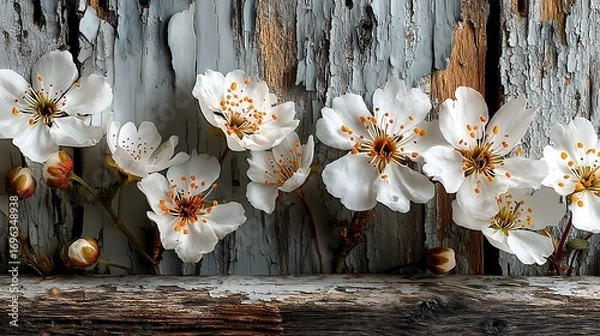 Fototapeta Beautiful white rustic flowers high resolution image