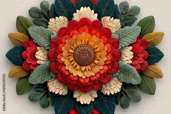 Fototapeta Decorative blooming flower design high resolution image