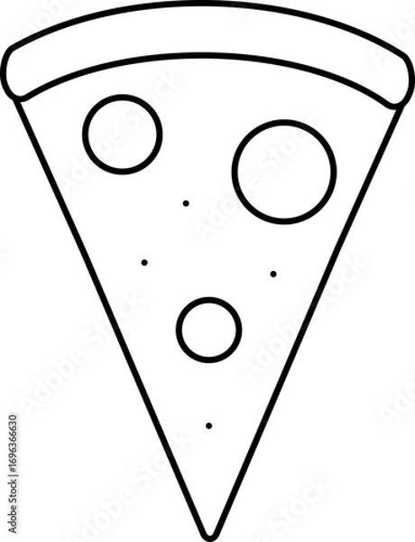 Fototapeta Isolated Pizza Icon in Thin Line Art.