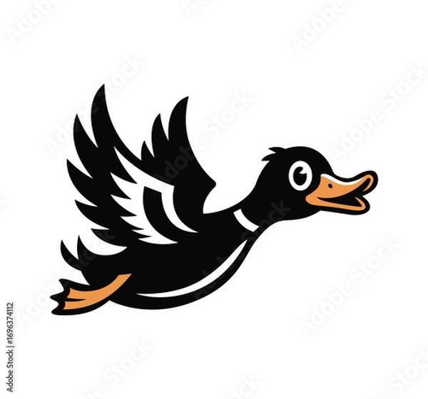 Fototapeta Flying duck vector