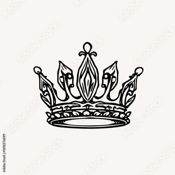 Obraz Golden king crown, a royal and luxurious symbol of authority, in a majestic vector illustration