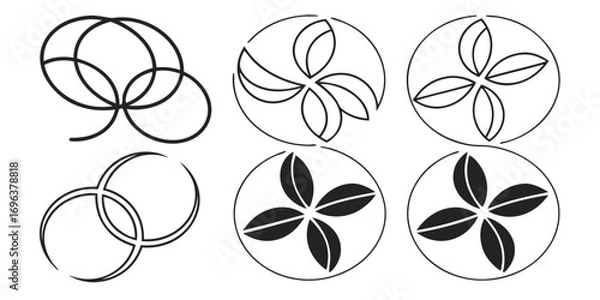 Obraz Abstract Geometric Circle Designs Collection