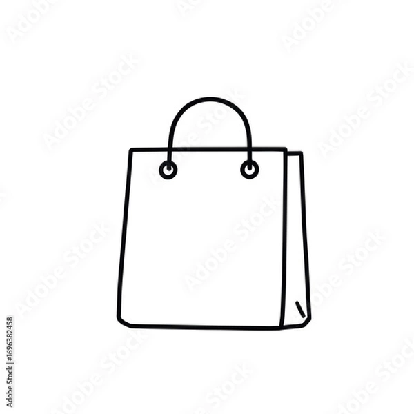 Obraz Blank shopping bag icon for retail packaging, ideal for merchandise design