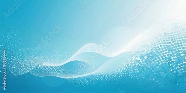 Fototapeta Abstract blue wave background with flowing lines and water design