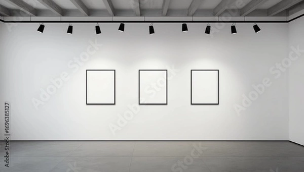 Obraz Modern white gallery with banner
