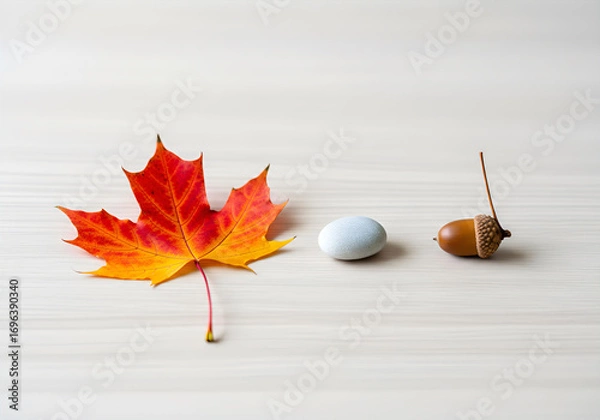 Fototapeta Minimalist autumn composition. Ideal for creating holiday and seasonal designs, blogs and promotional materials.